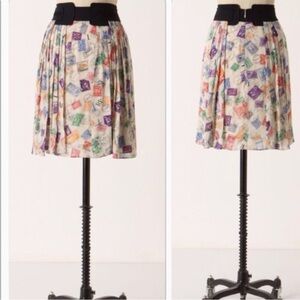 Anthropologie Edme Esyllte Postage Stamp SKIRT 14